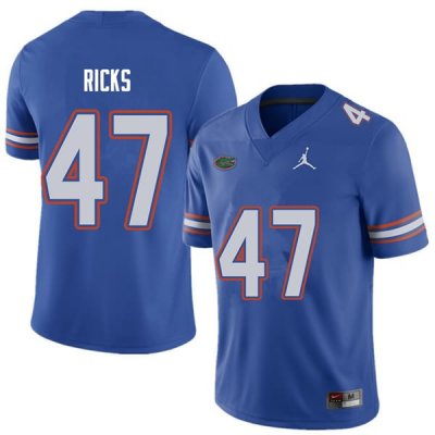 Men's Florida Gators #47 Isaac Ricks NCAA Jordan Brand Royal Authentic Stitched College Football Jersey JRC1662EU